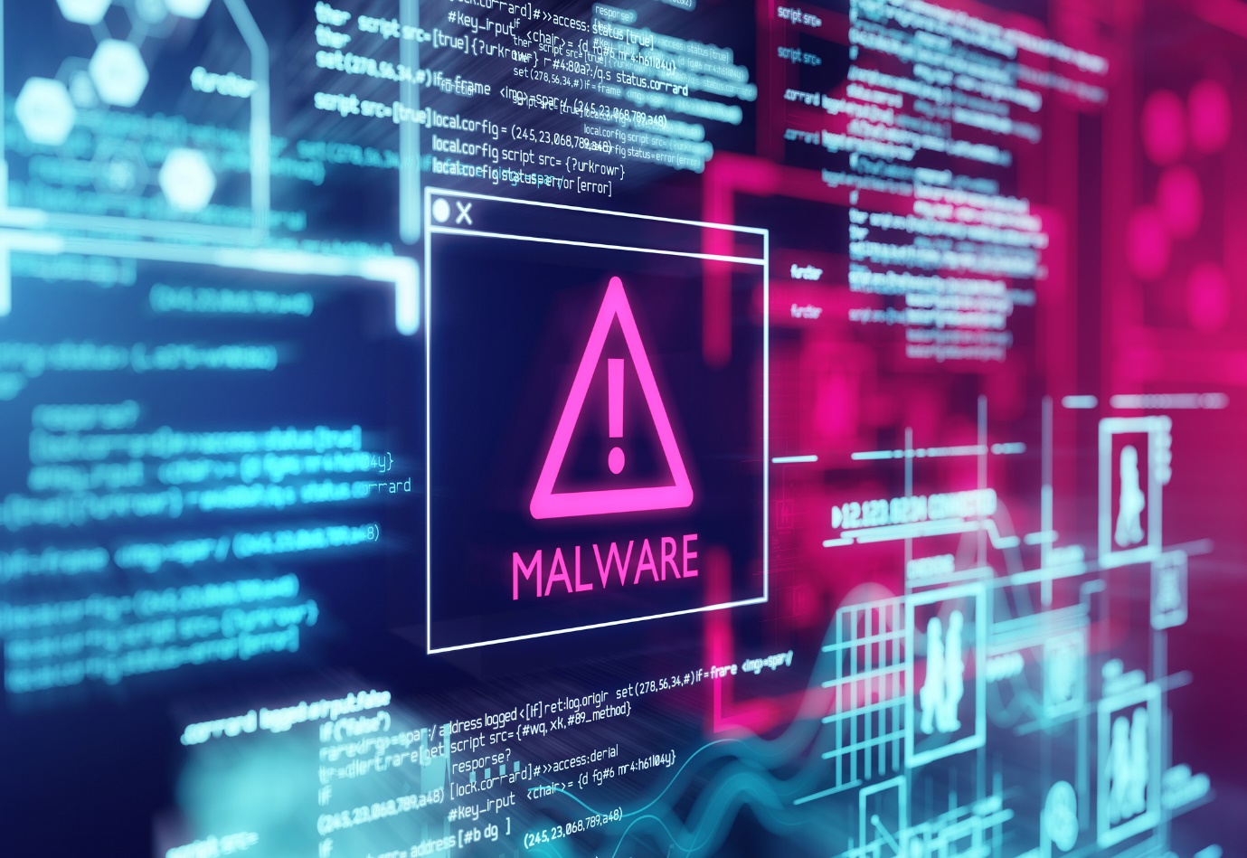 malware warning on screen